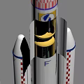 Shenjian Tian Rocket Model With Digital Markings And Spacecraft Logo Design