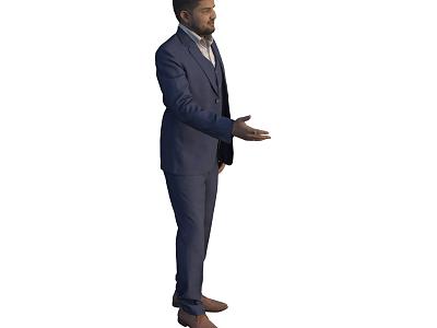 A foreign man in a suit 3d model