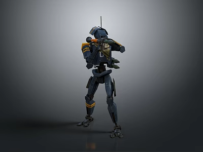 Sci-Fi Style Mecha Soldier Mecha Robot War Machine Mecha Soldier Future Warrior Sci-Fi Character Machine Soldier Robot Assistant 3d model