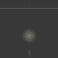 Modern Multicolored Glass Chandelier with Hanging Decorative Elements for Interior Design