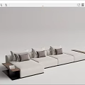 Modern corner sofa multiplayer sofa 3d model
