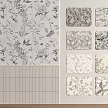 Decorative Wall Panels With Various Floral And Bird Patterns Design Options 3d model