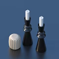Minimalist Home Decor With Black Candle Holders White Candles And Textured White Accessory