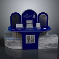Blue BETINO Exhibition Booth With Screens Marble Base And Decorative Arches