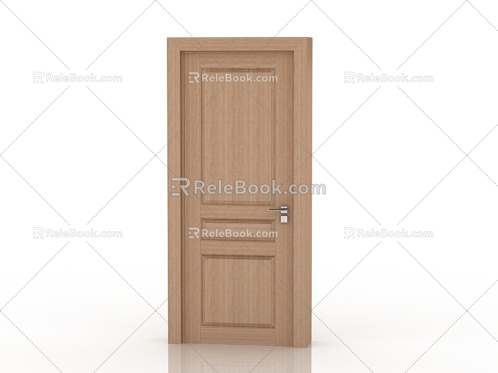 Modern solid wood door interior door door 3d model