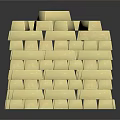 Golden Stacked Household Items For Daily Use And Storage Organization