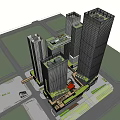 Modern High Rise Office Building With Glass Facade And Tower Architecture Design