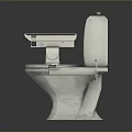 White Computer Peripheral Device Placed On Ceramic Toilet Bowl In Modern Bathroom Design 3d model