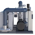 Integrated Industrial Equipment With Pipes Metal Tanks Control Panel And Compressor