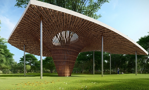 Southeast Asia Gallery Special-shaped Tea Pavilion 3d model