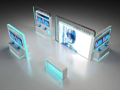 Sleek Modern Display Shelves With Integrated LED Lights And Glass Doors For Retail 3d model
