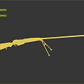 Vintage Rifle With Wooden Stock Metal Barrel And Tripod Stand Design