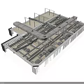Industrial Equipment Design Featuring Metal Framework Pipes Platforms and Mechanical Components