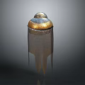 Decorative Ancient Weapon Helmet Featuring Gold Silver Dome Top Mesh Pendant And Spikes