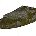 Natural Stone And Wood Structure With Mossy Texture In Rustic Landscape