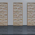 Wooden Swing Doors with Intricate Lattice Patterns Three Panel Design for Modern Interior Spaces
