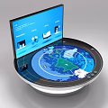 Commercial Equipment Interactive Table With Large Screen Map Display And Data Interface