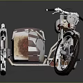 Classic Vintage Motorcycle With Silver Sidecar Leather Seat And Retro Headlight