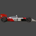 White And Red Formula Race Car With Shell Honda Logos And Number Two 3d model