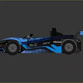 Blue Open Top Race Car With Sporty Design Chasis Branding And Aerodynamic Body