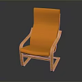 Orange Upholstered Rocking Armchair With Diamond Quilted Design And Wooden Frame