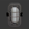 Industrial Vintage Pendant Light with Cage Metal Frame and Milky Glass Shade
