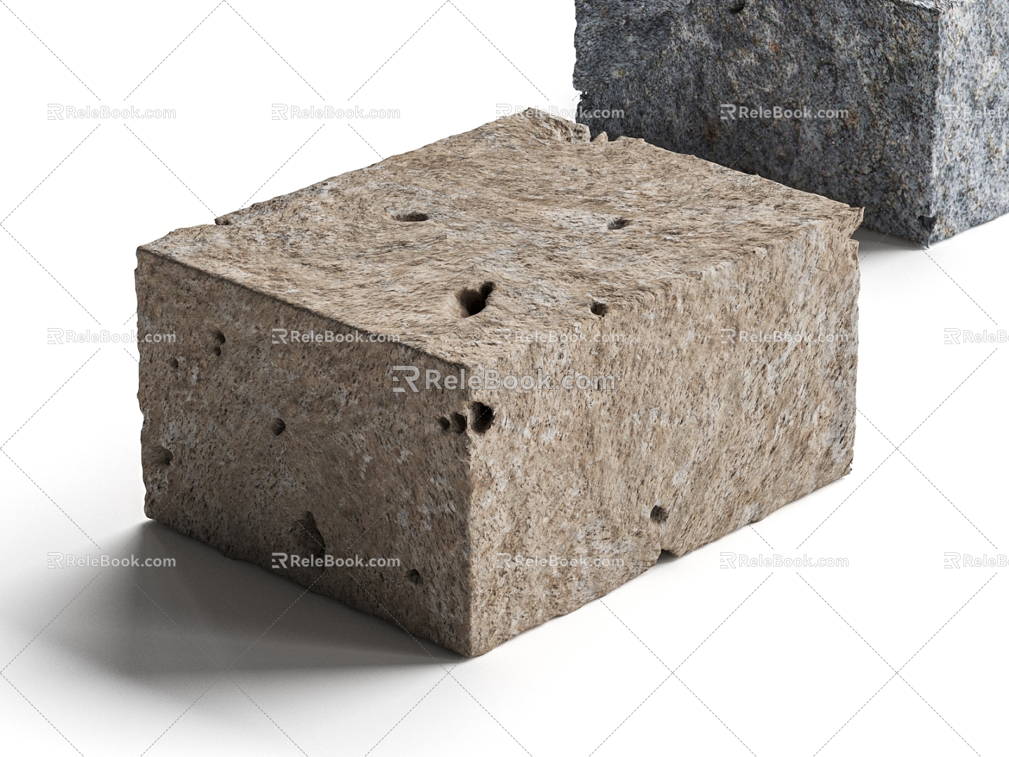 Stone Low Stool Stone Corner Square Stone Stool Square Stone Side Stool 3d model