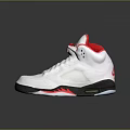 White Red Black Jordan High Top Basketball Sneakers Featuring Logo And Air Cushion Sole Design