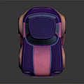 Cartoon Style Purple Pink Gradient Car 3D Render with Vibrant Colors and Headlights