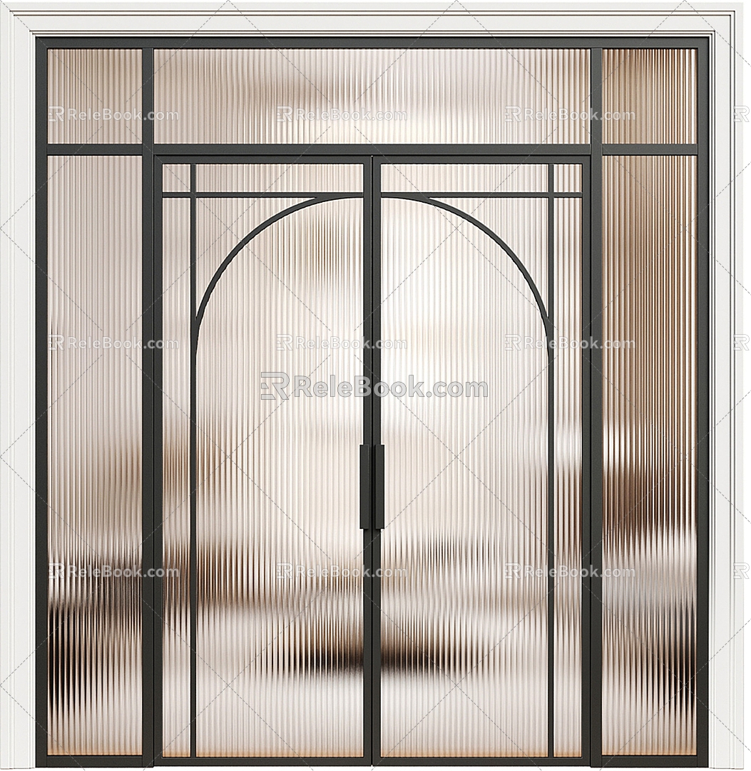 glass door glass entrance door 3d model