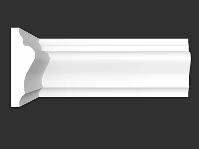 White Architectural Decorative Molding For Interior Design With Smooth Curved Edges 3d model
