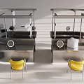 Modern Hair Beauty Salon Interior With Styling Stations Barber Chairs And Mirrors