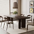 Modern Restaurant Interior With Dark Dining Table Light Chairs Green Plants Blinds And Decorative Paintings