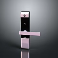 Modern Smart Door Lock Hardware Tool With Fingerprint Recognition And Black Pink Design