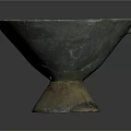 Handcrafted Green Bowl Shaped Sculpture With Carved Base And Smooth Surface