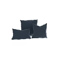 Blue Velvet Quilted Diamond Pattern Throw Pillows Set of Three for Home Decor