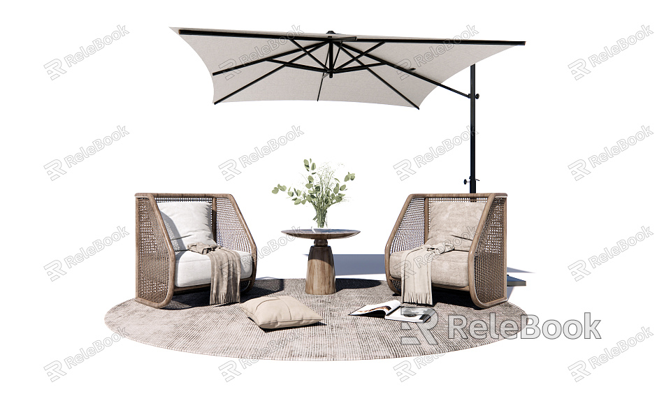 Modern Outdoor Table and Chair Outdoor Single Sofa model