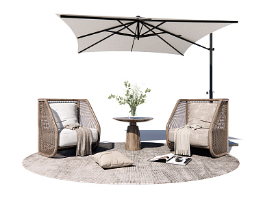 Modern Outdoor Table and Chair Outdoor Single Sofa model