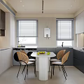 Modern Dining and Living Room Interior With Table Chairs Sofa And Decorative Wall Art