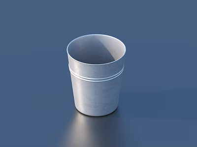 Silver Metal Cup As Practical Household Item With Smooth Cylindrical Design 3d model