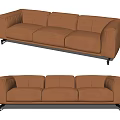 Modern Multiplayer Sofa Multiplayer Leather Sofa 3d model