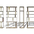 Modern Bookcase With Open Shelving Metal Frame Multiple Units And Different Heights 3d model