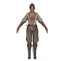 Fantasy Adventurer Character With Dark Hair Tunic Brown Pants Boots And Wolf Companion