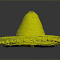 Woven Straw Sombrero Hat With Turquoise Hue Wide Brim And Colorful Pom Pom Trim