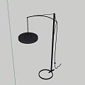 Floor Lamp with Modern Arched Stand Circular Shade and Round Base for Contemporary Living Spaces