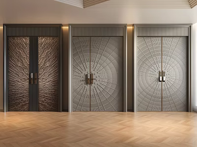 Anti-theft door and door double door light luxury door Italian door modern door 3d model