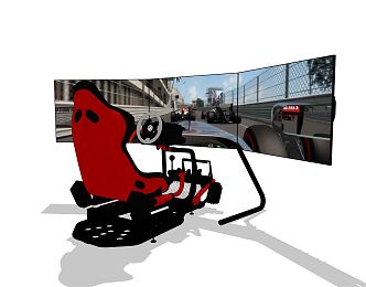 Modern game console racing game simulator 3d model