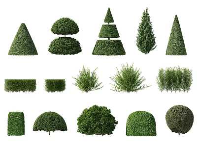 Modern shrubs 3d model Modern shrubs 3d model