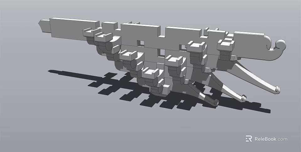 Architectural Components 3D Model With Modular Structural Design And Geometric Details 3d model