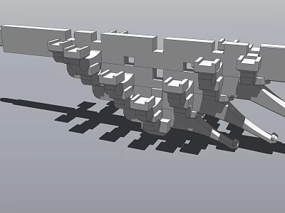 Architectural Components 3D Model With Modular Structural Design And Geometric Details 3d model